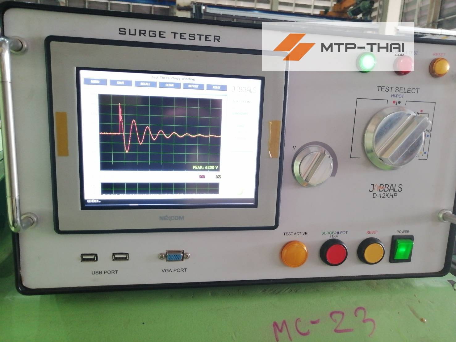 Surge Tester รุ่น 6K หน้าจอแสดงผลกราฟทดสอบขดลวดมอเตอร์ Surge Tester หน้าจอแสดงกราฟเปรียบเทียบขดลวดมอเตอร์ รุ่น 6K MTP-Thai พร้อมส่งในไทย