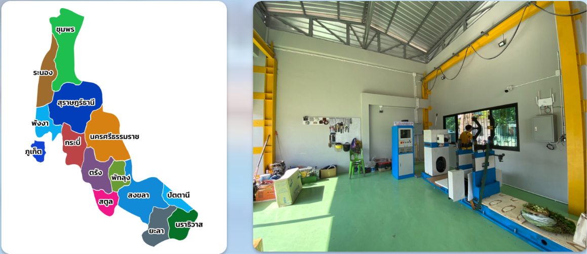 พื้นที่ให้บริการภาคใต้ 14 จังหวัด แผนที่พื้นที่ให้บริการ Southern Balance & Parts 14 จังหวัดภาคใต้