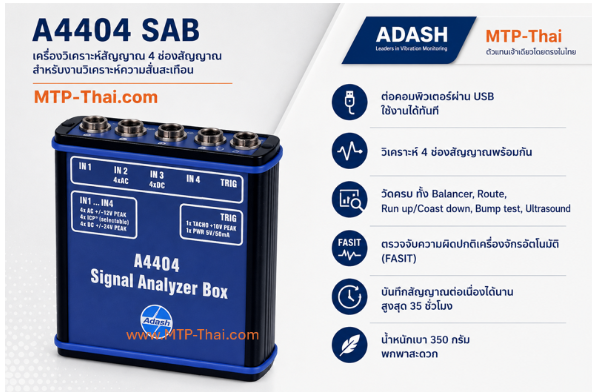 เครื่องวัดความสั่นสะเทือน-ADASH-A4404-SAB-จุดเด่น เครื่องวิเคราะห์สัญญาณ ADASH A4404 SAB 4 ช่องสัญญาณ พร้อมจุดเด่นการใช้งาน