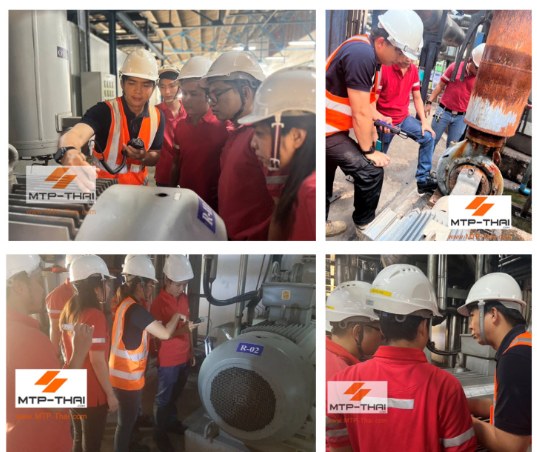 MTP-Thai engineers training Myanmar Brewery Ltd. maintenance team on ADASH vibration measurement at the plant